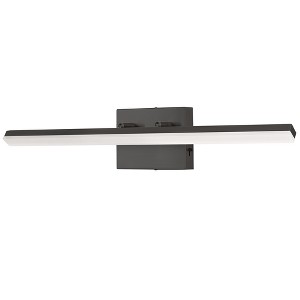 DORESshop 24 in. 24-Watt 1-Light black/Silver Vanity Light Integrated LED Wall Sconce for Bathroom, Modern Matte Black Light Bar Over - 1 of 4