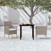 vidaXL Patio Dining Set Outdoor Dining Set Table and Chair Set for Garden - 31.5" Table Length Beige and Black 2 Piece - 2 of 4