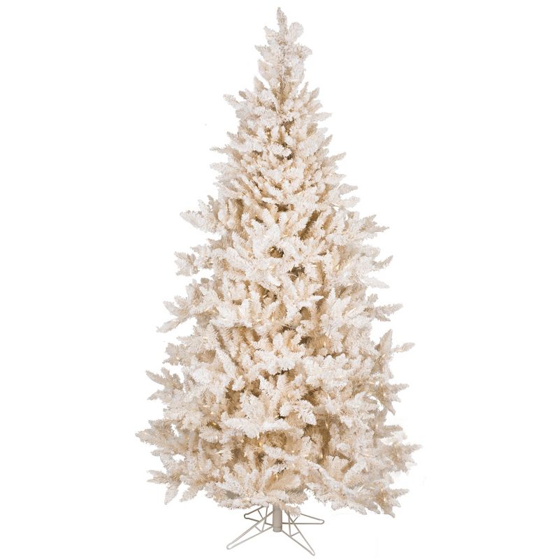 Vickerman 7.5' Flocked Vintage Fir Artificial Christmas Tree, Warm White LED Lights, 1 of 4