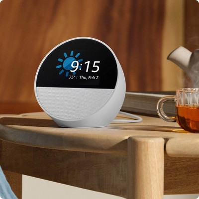 Black Wireless Smart Speaker with Touchscreen Display and Voice Control