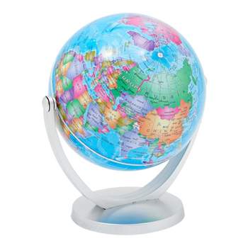 World Globe – 4-inch Globe of The World with Stand, Spinning Rotating Globe for Kids, Geography Teachers, Parents as Home, Classic Blue, 5 inches Tall