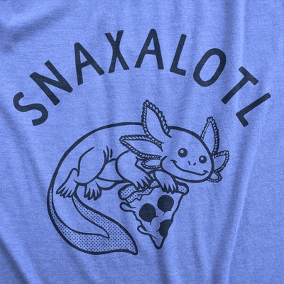 Мужские футболки Crazy Dog T-Shirts, Inc. Mens Snaxalotl T Shirt Funny Cute Snacking Axolotl Tee for Guys - Crazy Dog Men's T Shirt for Animal Lovers Light Blue M — фото 2