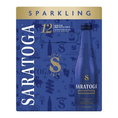 Saratoga Sparkling Spring Water Bottles - 12 Pack/12 Oz Glass Bottles