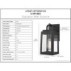 Urban Ambiance Luxury Farmhouse Outdoor Wall Sconce 11.875''H x 5.5''W,  Midnight Black Finish,  Macon Collection, UHP1385 - 4 of 4