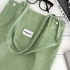 Wrapables Corduroy Tote Bag, Casual Everyday Shoulder Handbag, 2pc LtGreen/Lavender - 4 of 4