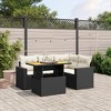 vidaXL Garden Sofa Set Black PE Rattan 5 Piece Set Adjustable Feet - 2 of 4
