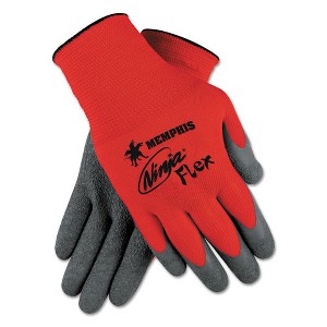 MCR Safety Ninja Flex Latex Coated Palm Gloves N9680L, Large, Red/Gray, Dozen - 1 of 1