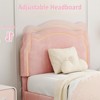 Homhougo Twin Upholstered Bed Frame with Adjustable Headboard & Smart LED with drawer Pink - 4 of 4