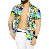 HAPPY BAY Mens Hawaiian Shirts Short Sleeve Button Down Shirt Men's Tropical Shirts Casual Holiday Party Caribbean Shirts for Men M Beach Island, Blue - 2 of 4