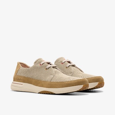 Clarks Mens Easeway Lace Sand Combination Shoes 11 Medium — фото 5