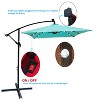 CAVINAS 10x6.5 FT Cantilever Patio Umbrella with Lights, Offset Hanging Design with Base, Commercial Grade Shade for Pergolas - 4 of 4
