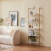 VEVOR Ladder Shelf, 5-Tier Bookshelf 24x11.8in, Open Wall-Mounted Ladder Shelf with Metal Frame,Storage Rack Sundries Holder, Gold White - 2 of 4