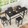 Hooseng 4-Person Small Space Family 5pcss Dinig Table Set, Kitchen Pub Table Set, Farmhouse Style 5pcs Dining Room Table Set - 3 of 4