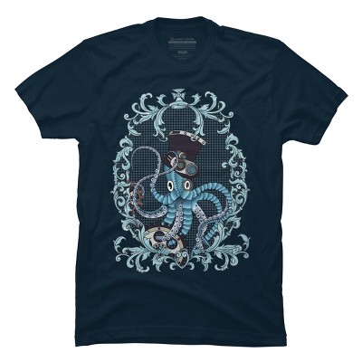 Men's Design By Humans Steampunk Octopus By paviash T-Shirt