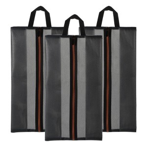 Unique Bargains Waterproof Durable Outdoor Travel Portable Shoes Bags with Zipper 3 Pcs - 1 of 4
