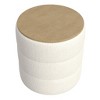 HomePop Channeled Boucle Storage Ottoman with Wood Top No Assembly Required - image 3 of 4