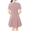 Allegra K Women's Contrast Doll Collar Short Sleeves Mini Flare Dress - 4 of 4
