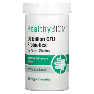 HealthyBiom 50 Billion CFU Probiotics, 90 Veggie Capsules