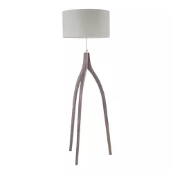 55-60" Wishbone Floor Lamp Light Gray - LumiSource