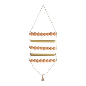 Beaded Ladder Wall Hanging Terracotta, Metal & Jute by Foreside Home & Garden - 1 of 4