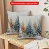 Lomsoe 2pcs Winter Snowflake & Pine Tree Pillow Covers - Snowy Forest Cushion Covers with Zipper Closure, Machine Washable Sofa Bed Decor, All-Season - 3 of 4