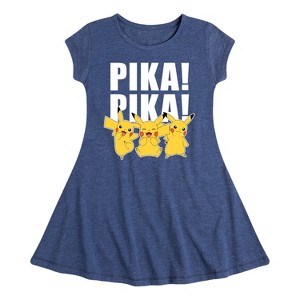 Girls' - Pokémon - Pika! Pika! Fit & Flair Cap Sleeve Dress - 1 of 3