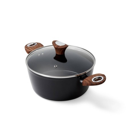 PHANTOM CHEF 4.2 QT Dutch Oven Pot with Lid | Non-Stick Ceramic Coating |  with Dual Handles & Handle Covers | PTFE & PFOA Free | Induction Compatible