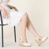 Allegra K Women's Espadrille Platform Closed Toe Lace Wedge Heel Sandals - 4 of 4