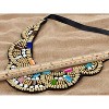 Anna-Kaci Women's Bohemian Beaded Statement Necklace with Multicolored Accents, Unique Design, Adjustable Chain, Perfect Bold Statement - White - 4 of 4