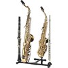 Titan Folding Alto and Tenor Double Saxophone Stand With Double Flute or  Double Clarinet Peg