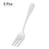 Unique Bargains Home Restaurant Utensil Stainless Steel Fruit Dessert Fork 5.4" Long 5 Pcs Silver Tone - 2 of 3