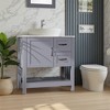 Wooakway 30" Gray Bathroom Vanity Top with Mirror - 2 of 4