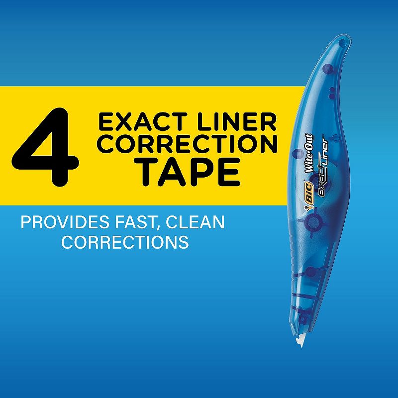 BIC Wite-Out Exact Liner Correction Tape 4/Pk (WOELP418) 502850, 2 of 10