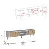 NicBex TV Stands for 65 inch TV,Modern Entertainment Center with 2 Drawers and Open Shelves,TV Console for Living Room, Bedroom, Home,White/Pine - 3 of 4
