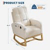 Nursery Rocking Glider Chair, Modern Armchair with USB Port and Side Pocket, Linen Fabric Upholstered, for Nursing Room, Living Room, Bedroom - 2 of 4