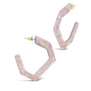 SHINE by Sterling Forever Resin Hex Hoops - 1 of 2