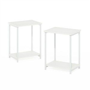 Furinno Simplistic Industrial Metal Frame End Table, 2-Pack, White/White - 1 of 1