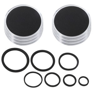 Unique Bargains Circle Coin Snap Holder with Foam Gasket 1.89 x 1.89 x 0.26 Inch 6 Pcs Clear Black - 1 of 4