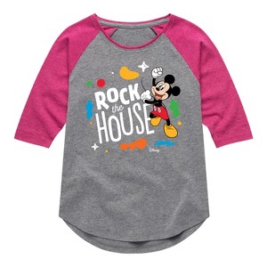Girls' - Disney - Rock The House Shirt Tail Raglan Graphic T-shirt - 1 of 4