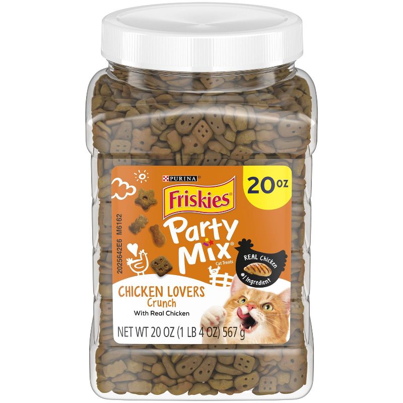 Purina Friskies Party Mix Chicken Lovers Crunch Crunchy Cat Treats - 20oz, 1 of 5