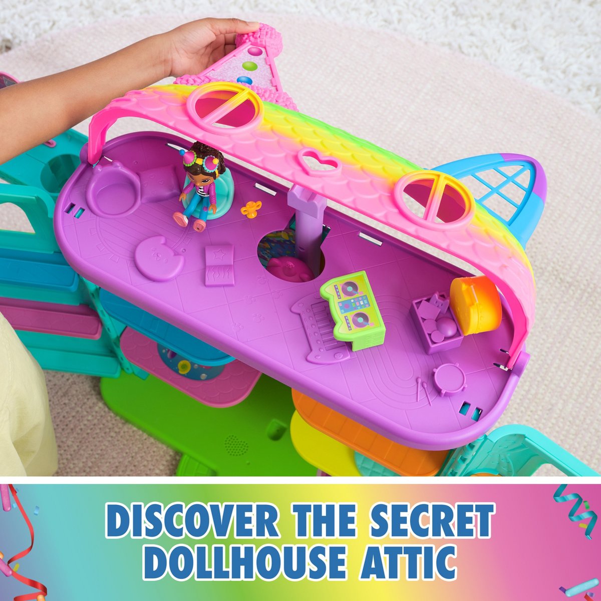 Кукольный домик Gabby's Dollhouse Радужный праздник, 15 предметов — фото 6