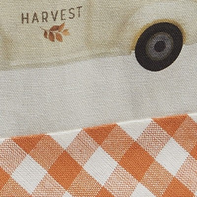 Rustic Fall Cotton Table Runner with Pumpkin Truck Design