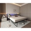 Racxily Twin Daybed with Trundle, Farmhouse Daybed Frame with Sliding Barn Door Headboard and Charging Station & LED Light for Bedroom and Guest Room - 4 of 4