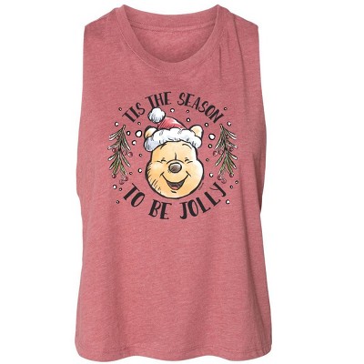 Women's - Winnie the Pooh - Tis The Season To Be Jolly Christmas Graphic Racerback Tank