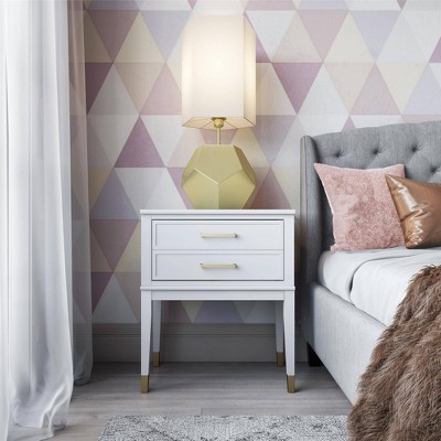 Westerleigh Sophisticated White End Table with Gold Accents