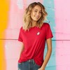 DALIX Heartly Ghost Embroidered Soft Cotton Short Sleeve T Shirt Womens - 2 of 4