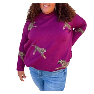 Women's Annie Mock Neck Long Sleeve Sweater Top - Plus - entro