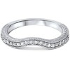 Pompeii3 1/6ct Unique Curved Diamond Wedding Ring 14K White Gold - 2 of 4