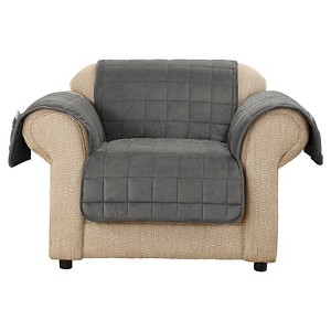 Furniture Friend Velvet Non-Skid Chair Furniture Protector Carbon Gray - Sure Fit, Black
