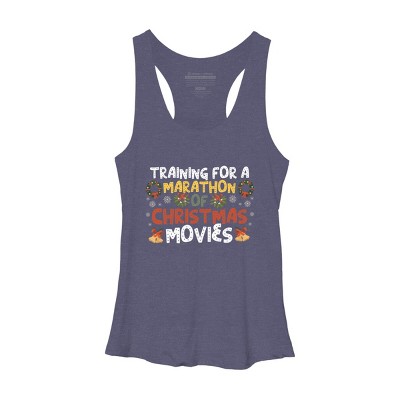 Women's Design By Humans Training For A Marathon Of Christmas Movies By Thingsandthings Racerback Tank Top